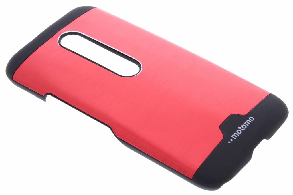 Image of Rood brushed aluminium hardcase hoesje voor de Motorola Moto G 3rd Gen