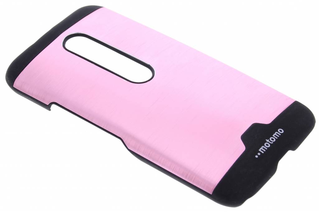 Image of Roze brushed aluminium hardcase hoesje voor de Motorola Moto G 3rd Gen