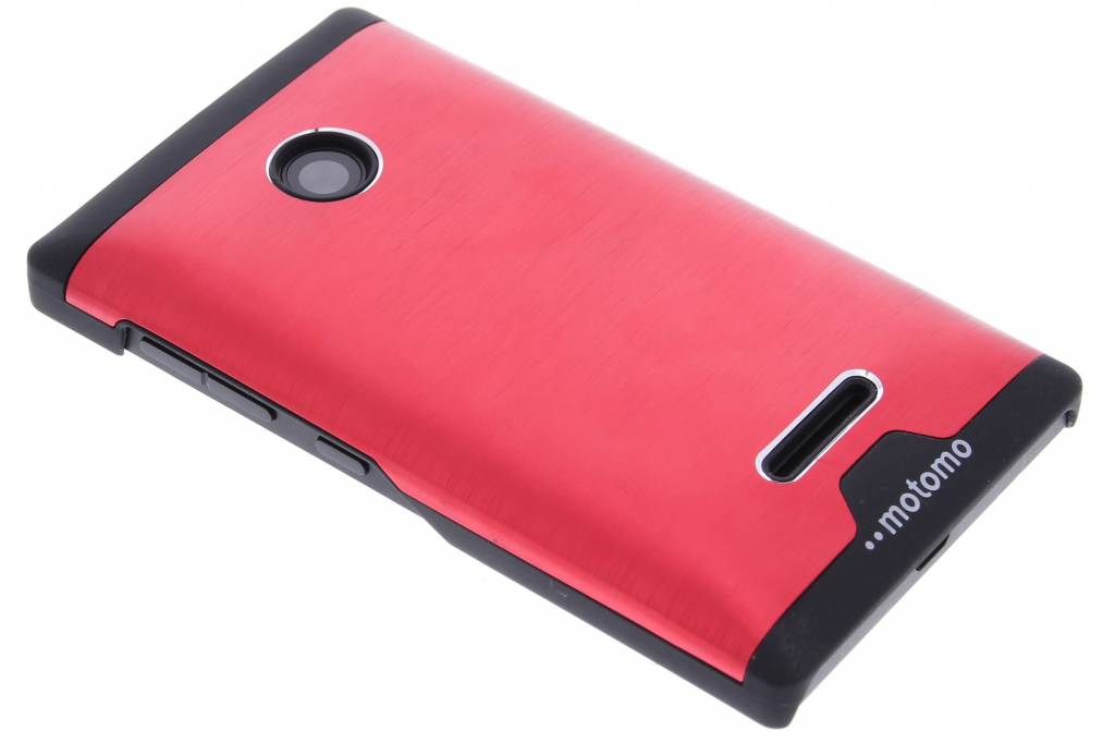 Image of Rood brushed aluminium hardcase hoesje voor de Microsoft Lumia 435