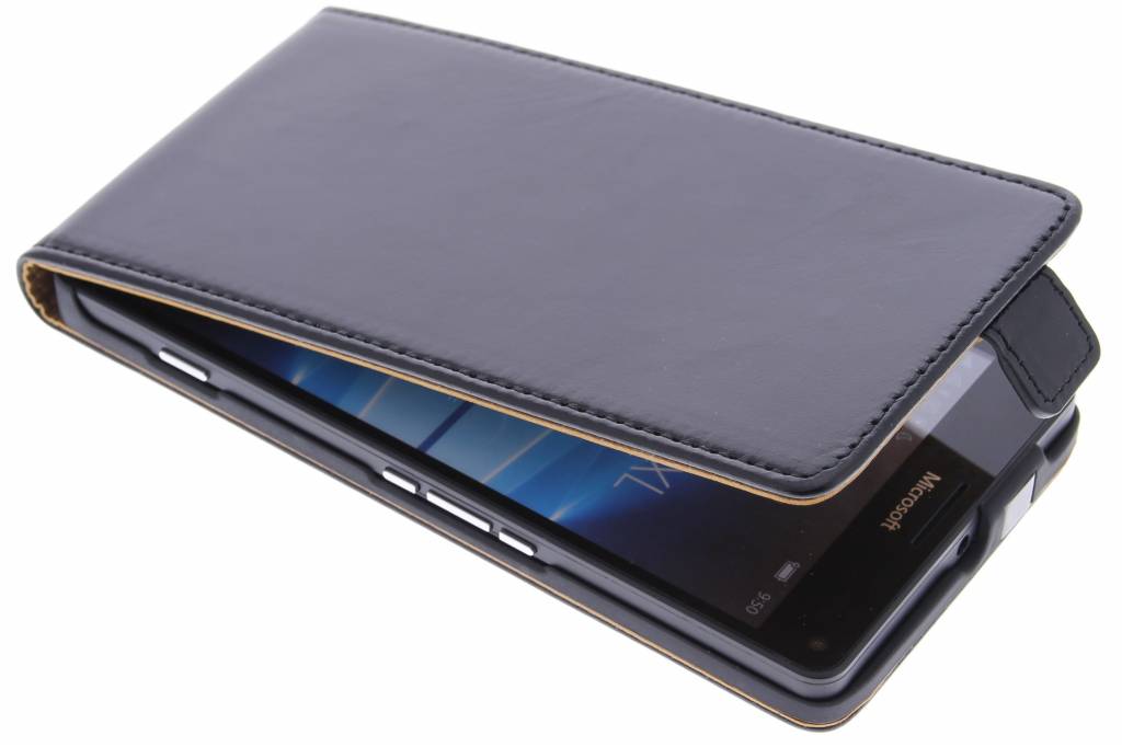 Image of Zwarte luxe leder flipcase voor de Microsoft Lumia 950 XL