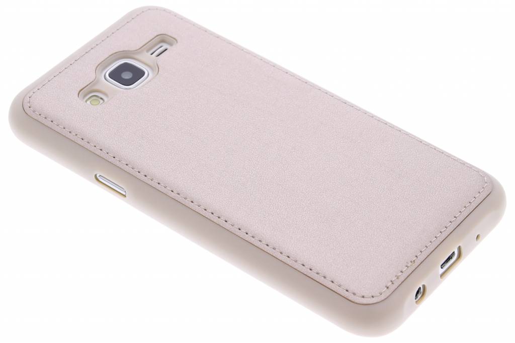 Image of Goud metallic lederen TPU case voor de Samsung Galaxy J5