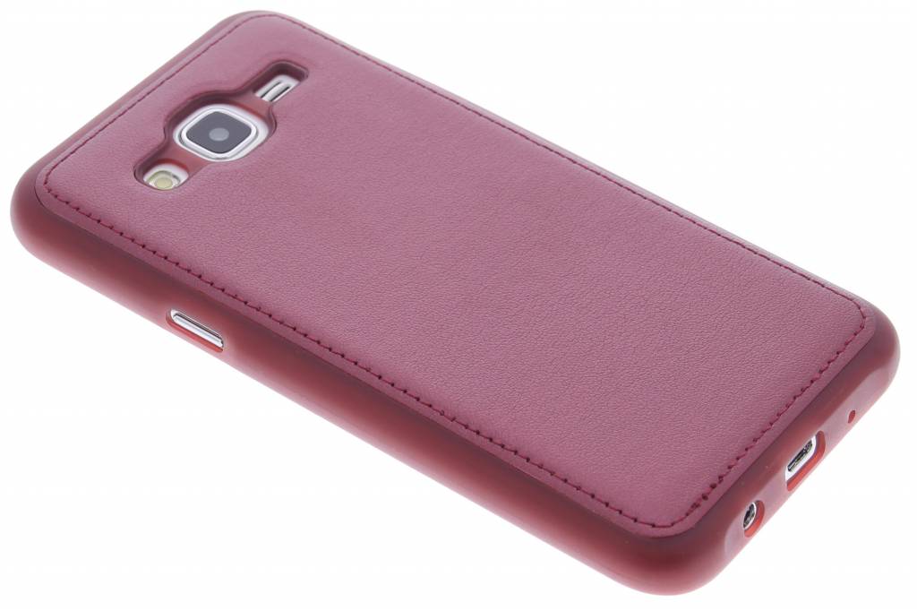 Image of Rood metallic lederen TPU case voor de Samsung Galaxy J5