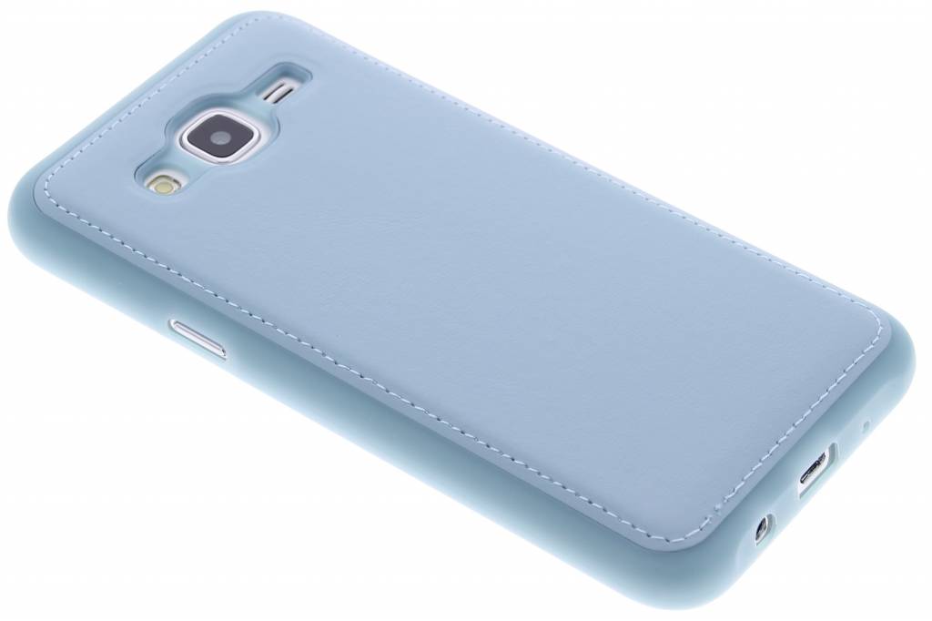 Image of Blauw lederen TPU case voor de Samsung Galaxy J5