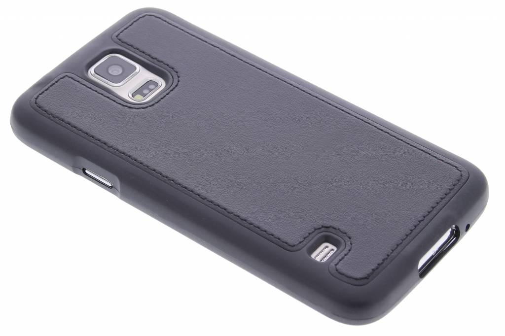 Image of Zwart lederen TPU case voor de Samsung Galaxy S5 (Plus) / Neo