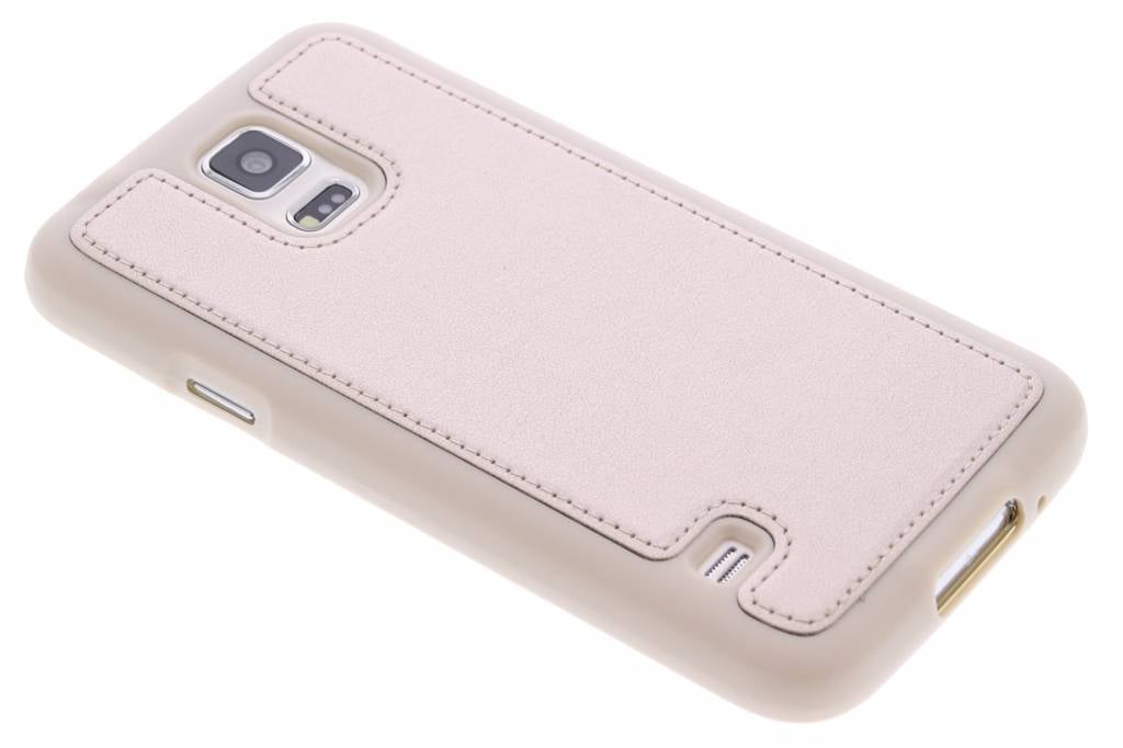 Image of Goud metallic lederen TPU case voor de Samsung Galaxy S5 (Plus) / Neo