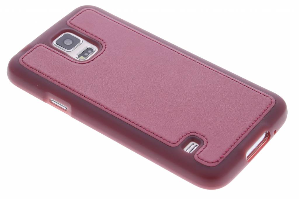 Image of Rood metallic lederen TPU case voor de Samsung Galaxy S5 (Plus) / Neo