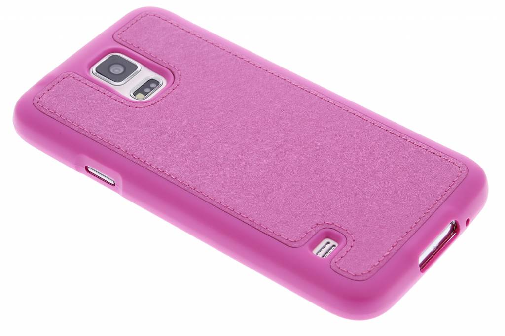 Image of Fuchsia metallic lederen TPU case voor de Samsung Galaxy S5 (Plus) / Neo