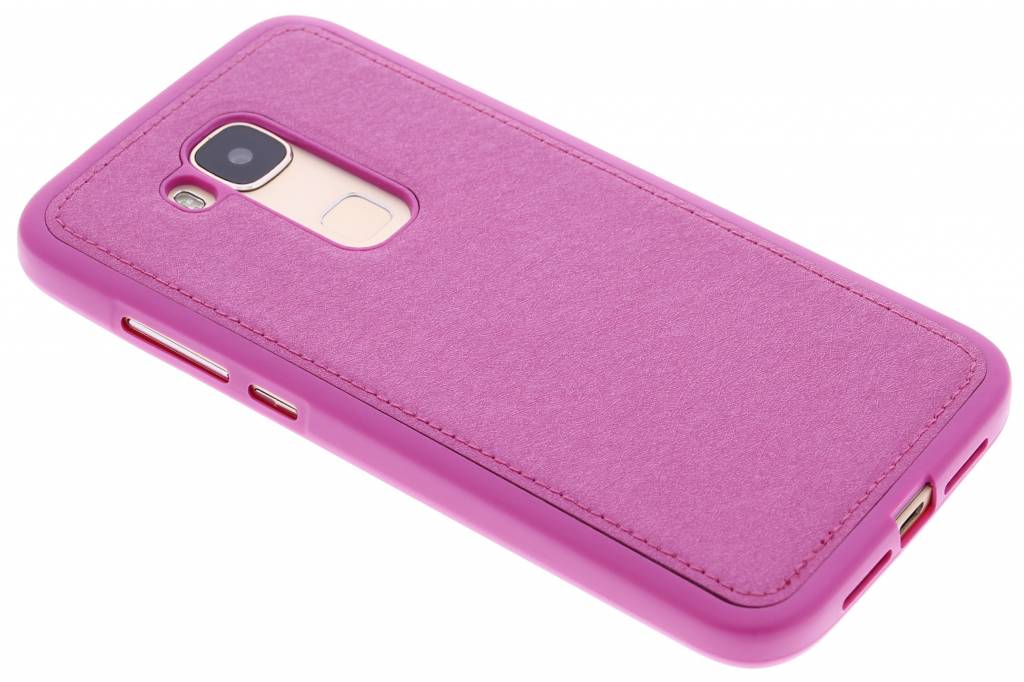 Image of Fuchsia metallic lederen TPU case voor de Huawei G8