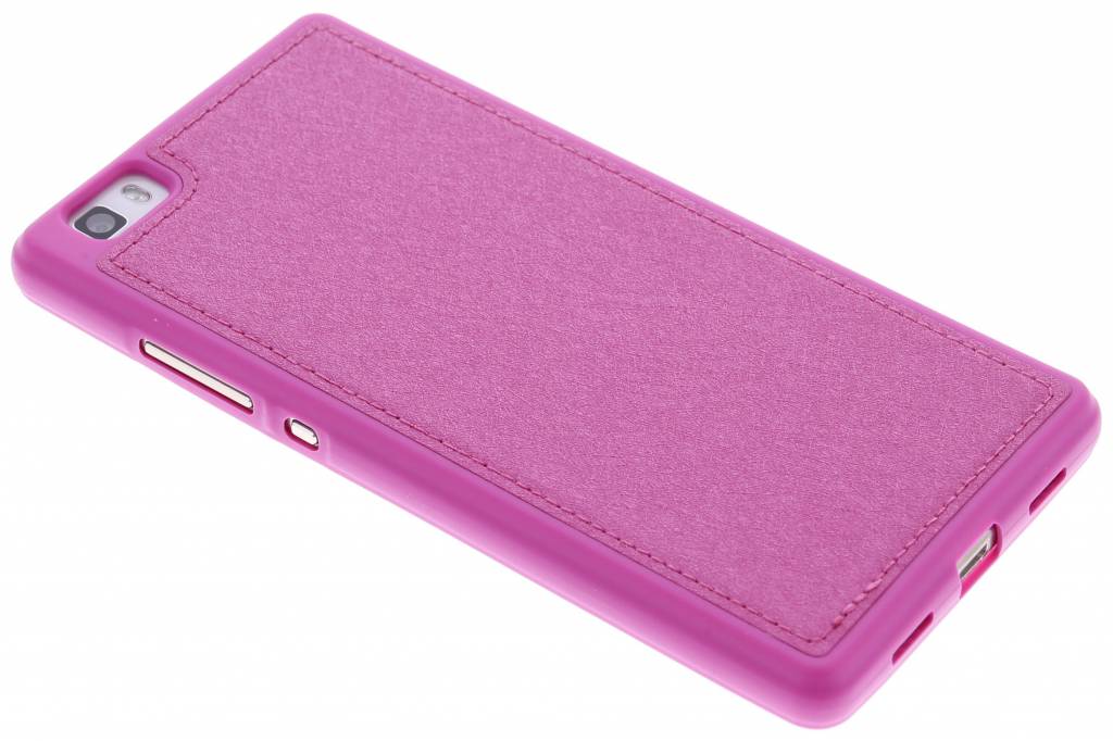 Image of Fuchsia lederen TPU case voor de Huawei P8 Lite