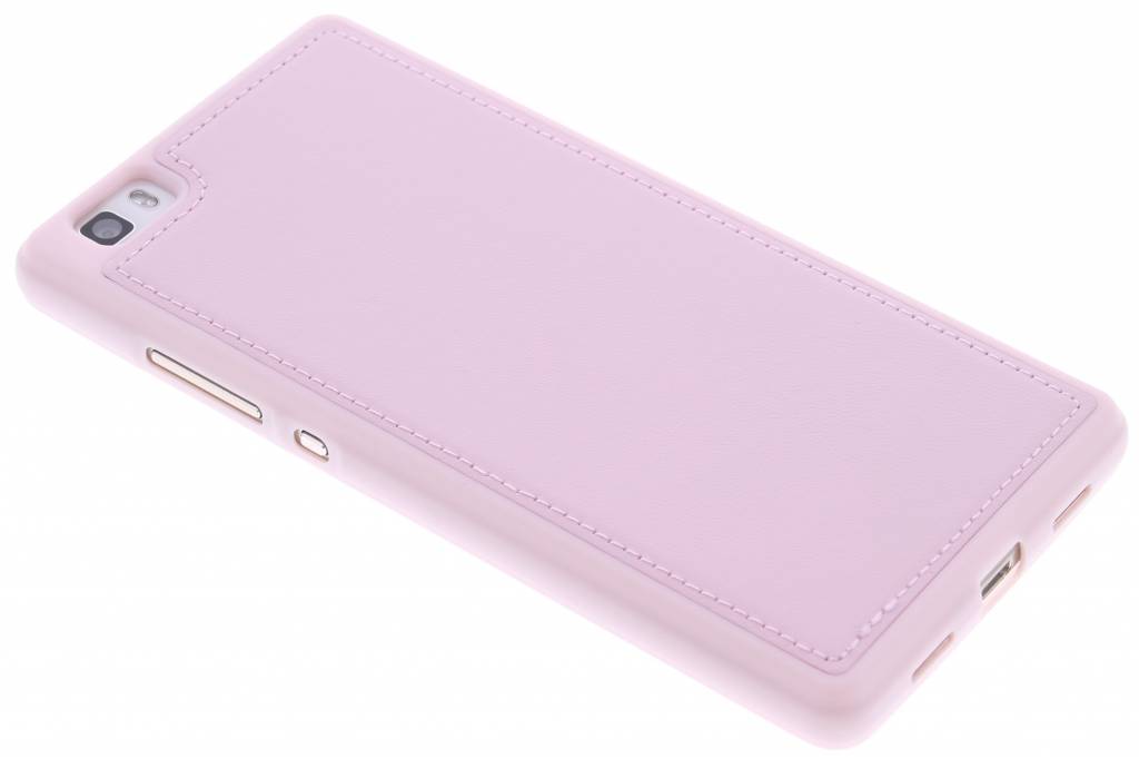 Image of Roze lederen TPU case voor de Huawei P8 Lite