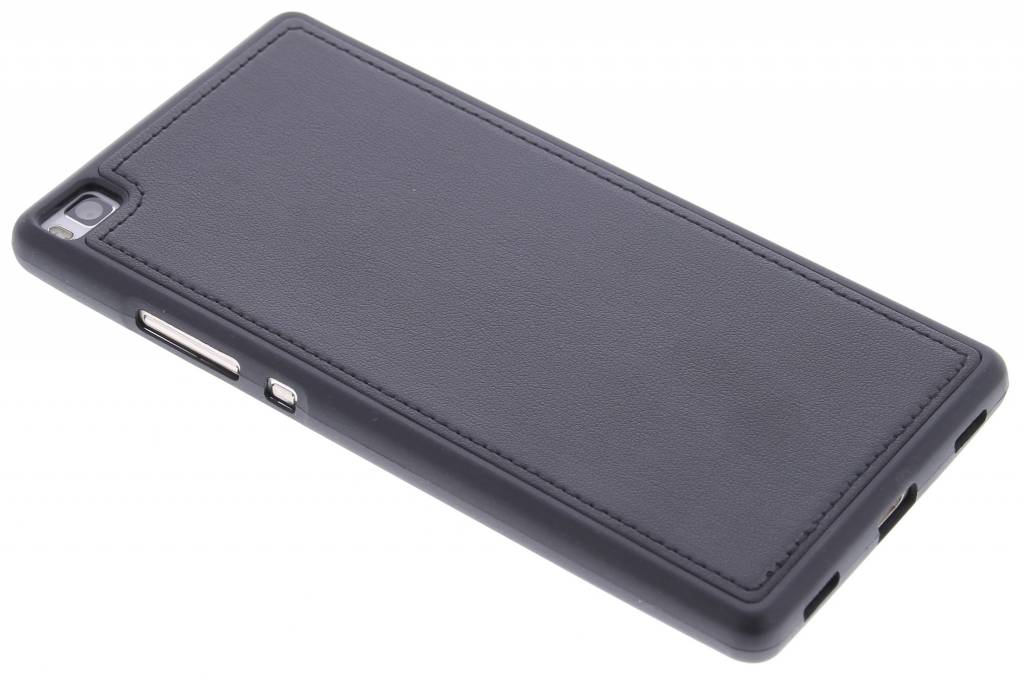 Image of Zwarte lederen TPU case voor de Huawei P8