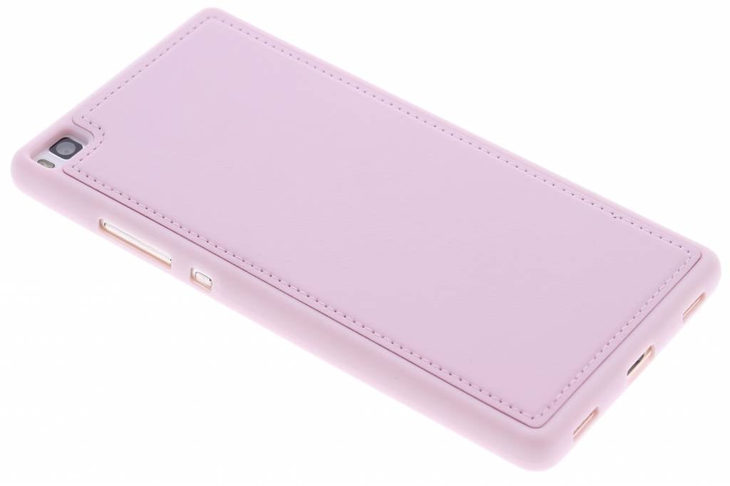 Image of Roze lederen TPU case voor de Huawei P8