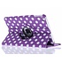 Paarse 360° draaibare polka dot tablethoes voor de iPad Mini 4 Paarse 360° draaibare polka dot tablethoes voor de iPad Mini 4