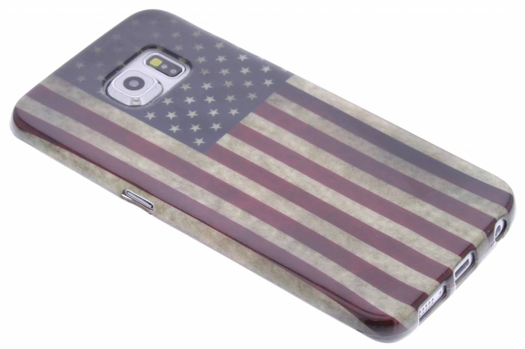 Image of Amerikaanse vlag design TPU siliconen hoesje voor de Samsung Galaxy S6 Edge
