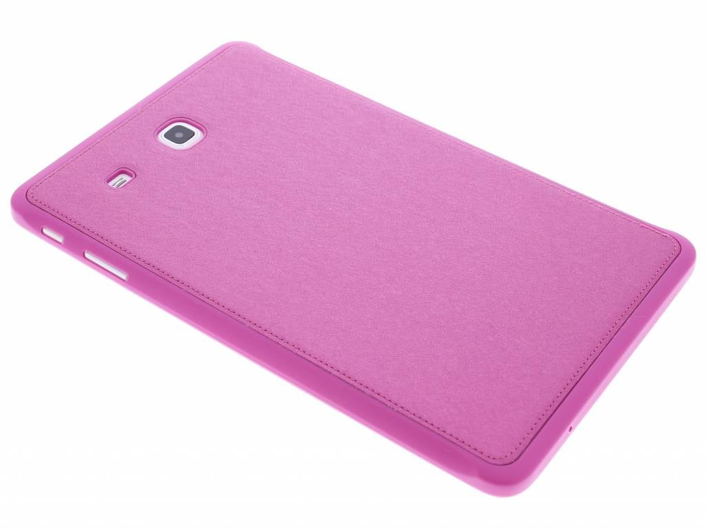 Image of Fuchsia metallic lederen TPU tablethoes voor de Samsung Galaxy Tab E 9.6