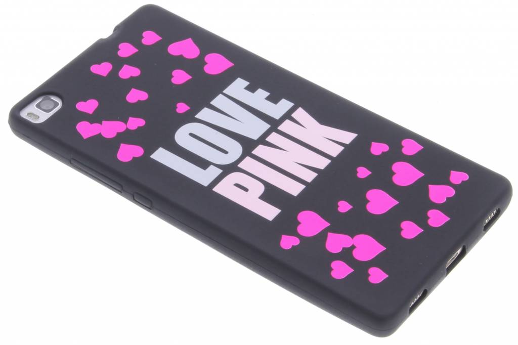 Image of I love pink glow in the dark TPU case voor de Huawei P8