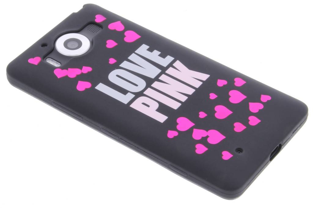 Image of Love pink glow in the dark TPU case voor de Microsoft Lumia 950