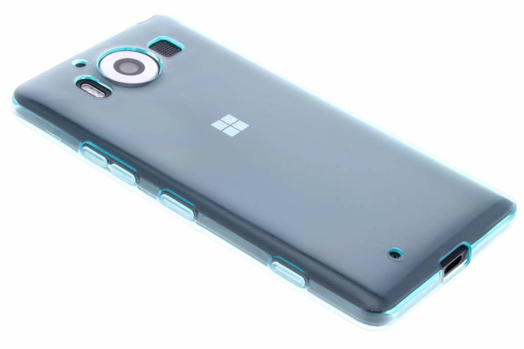 Image of Turquoise transparante gel case voor de Microsoft Lumia 950