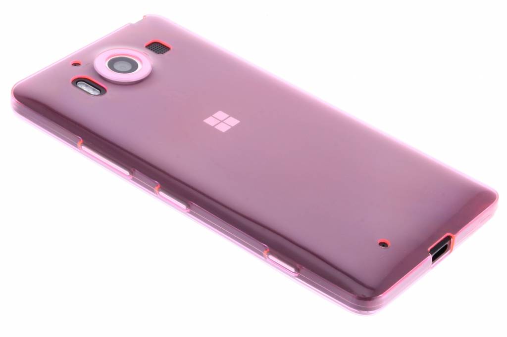 Image of Roze ultra thin transparant TPU hoesje voor de Microsoft Lumia 950