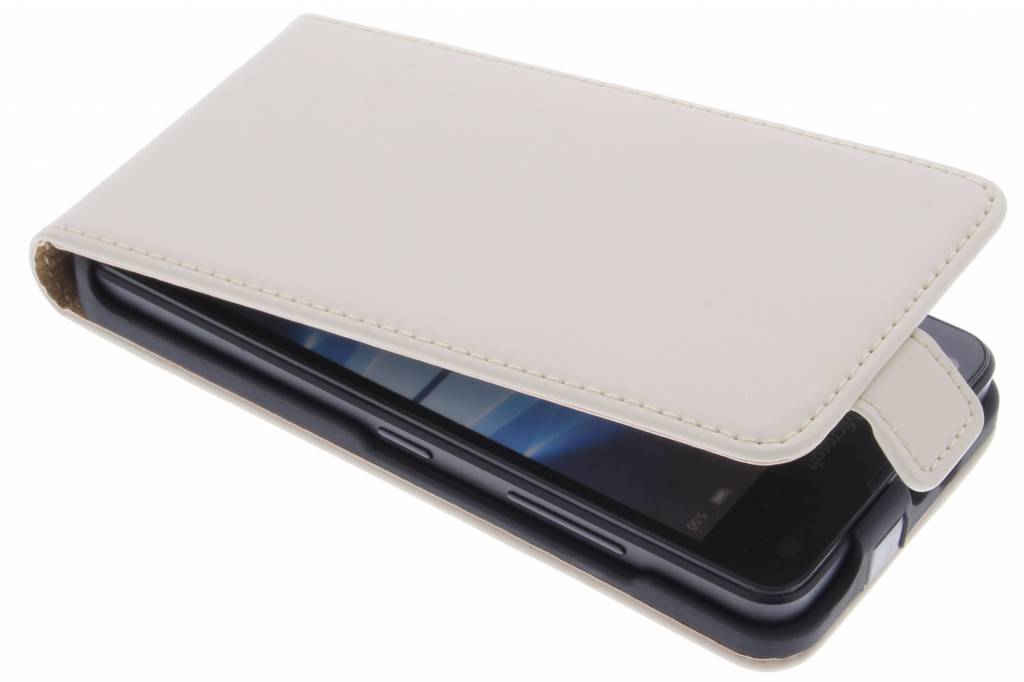 Image of Luxe Flipcase voor de Microsoft Lumia 550 - Gebroken Wit