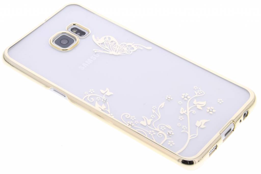 Image of Goud transparant vlinder design hardcase hoesje voor de Samsung Galaxy S6 Edge Plus