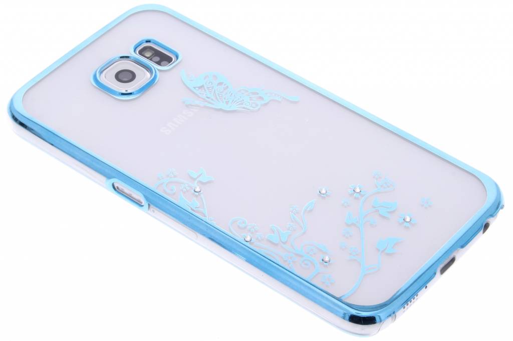 Image of Blauw transparant vlinder design hardcase hoesje voor de Samsung Galaxy S6