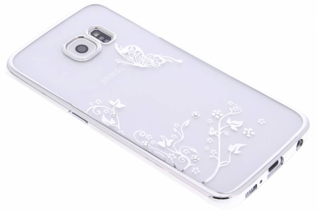 Image of Zilver transparant vlinder design hardcase hoesje voor de Samsung Galaxy S6 Edge