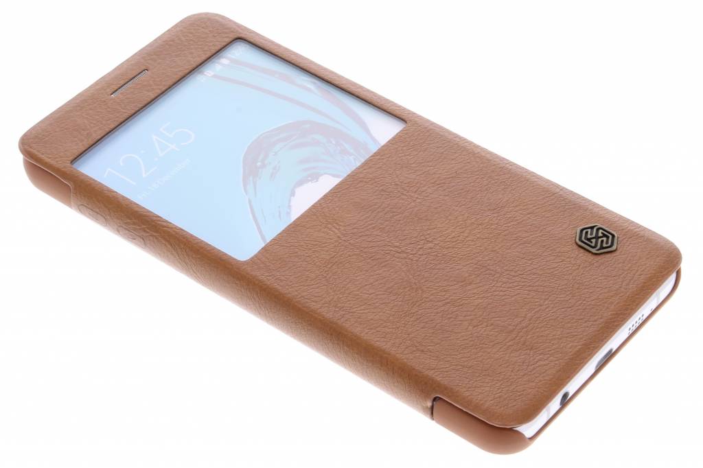 Image of Qin Leather Case met venster voor de Samsung Galaxy A7 (2016) - Brown