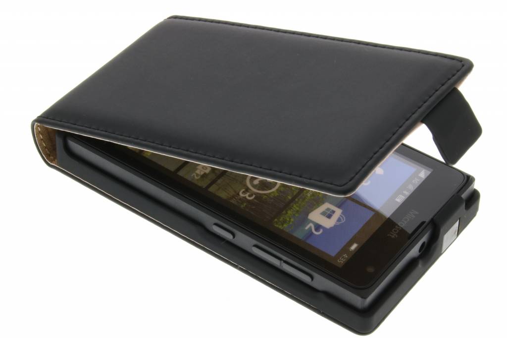 Image of Luxe Flipcase voor de Microsoft Lumia 532 - Zwart