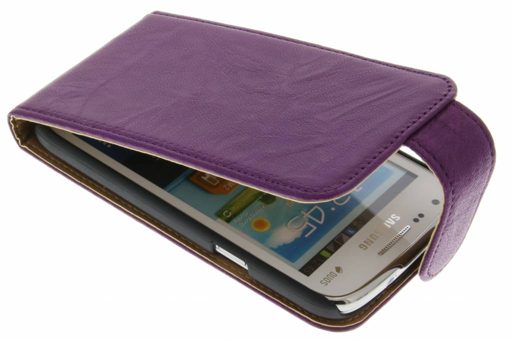 Image of Paars washed lederen flipcase voor de Samsung Galaxy Core