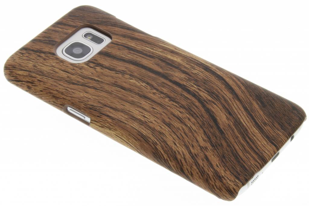 Image of Donkerbruin hout design hardcase hoesje voor de Samsung Galaxy S7 Edge