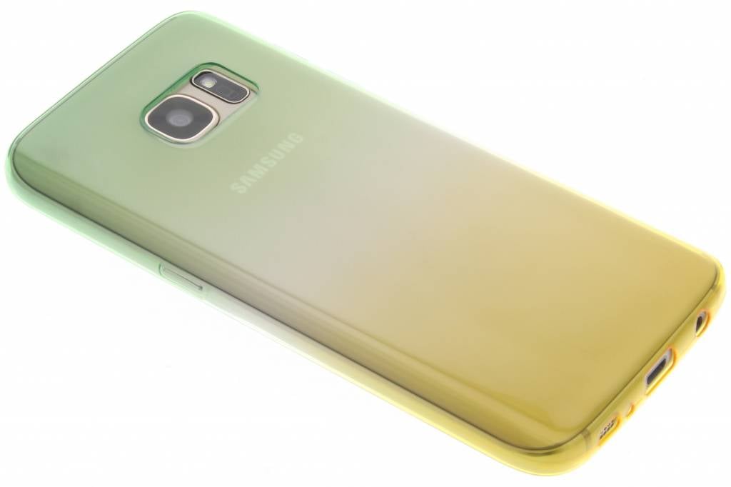 Image of Groen/geel tweekleurig transparant TPU siliconen hoesje voor de Samsung Galaxy S7