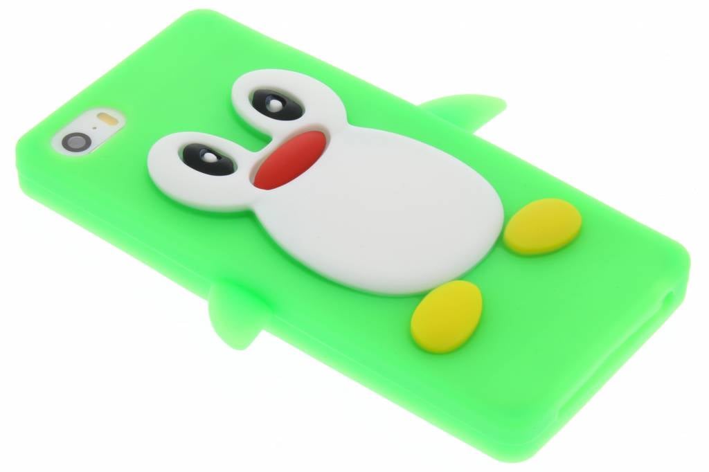 Image of Neon groen pinguin siliconen hoesje voor de iPhone 5 / 5s / SE