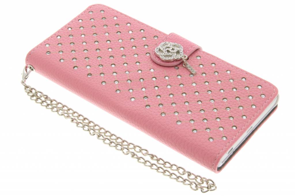 Image of Roze chique strass booktype hoes voor de Sony Xperia Z5