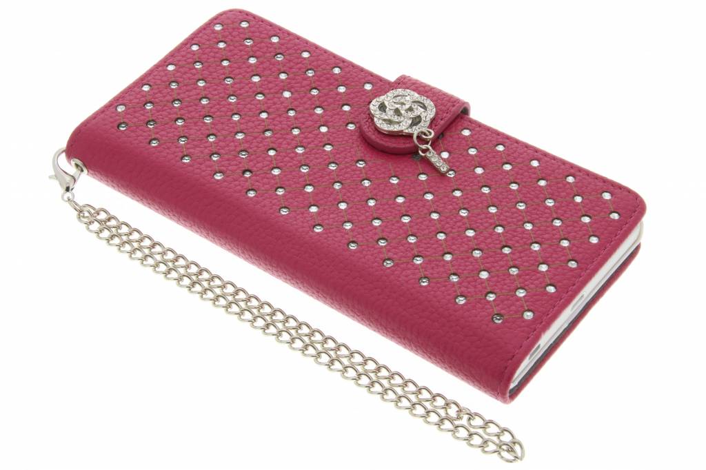 Image of Fuchsia chique strass booktype hoes voor de Sony Xperia Z5