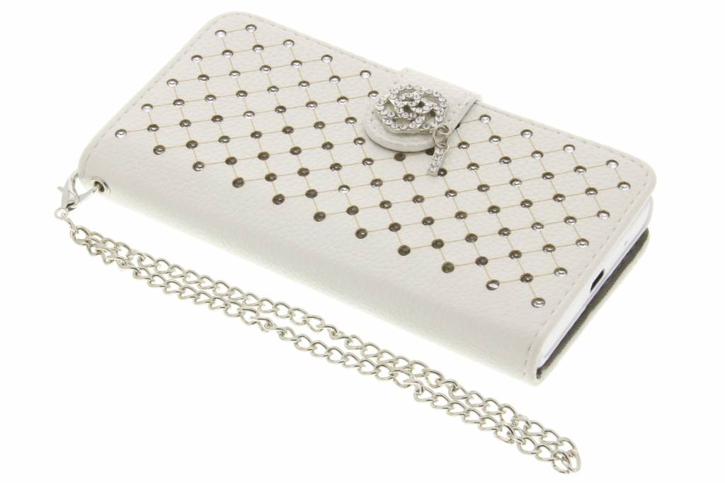 Image of Witte chique strass booktype hoes voor de Sony Xperia Z5 Compact