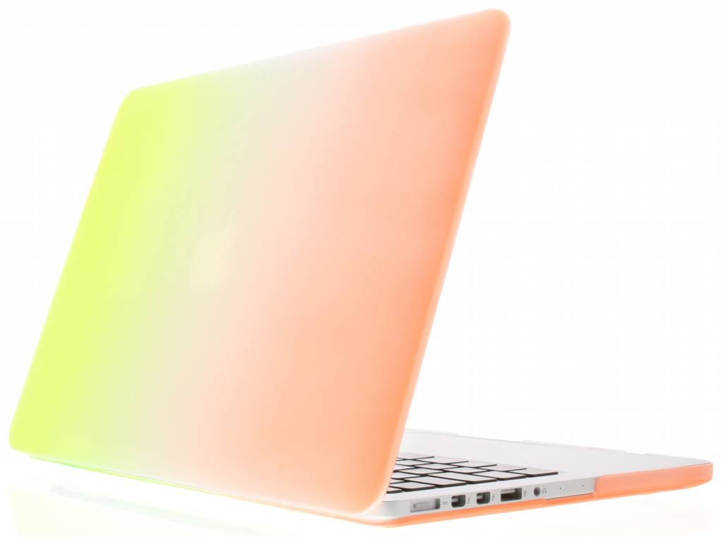 Image of Oranje/groene tweekleurige hardshell voor de MacBook Pro 13.3 inch