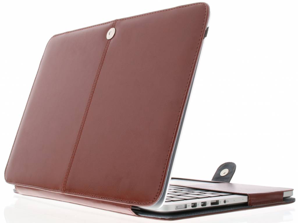 Image of Bruine effen booktype voor de MacBook 12 inch