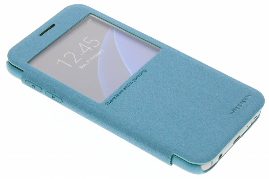 Image of Sparkle slim booktype hoes voor de Samsung Galaxy S7 - Turquoise