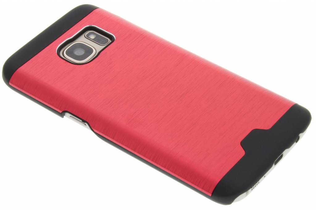 Image of Rood brushed aluminium hardcase hoesje voor de Samsung Galaxy S7