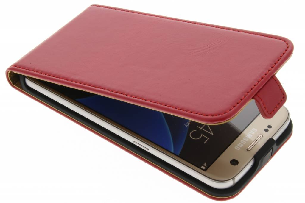 Image of Luxe lederen Flipcase voor de Samsung Galaxy S7 - Rood