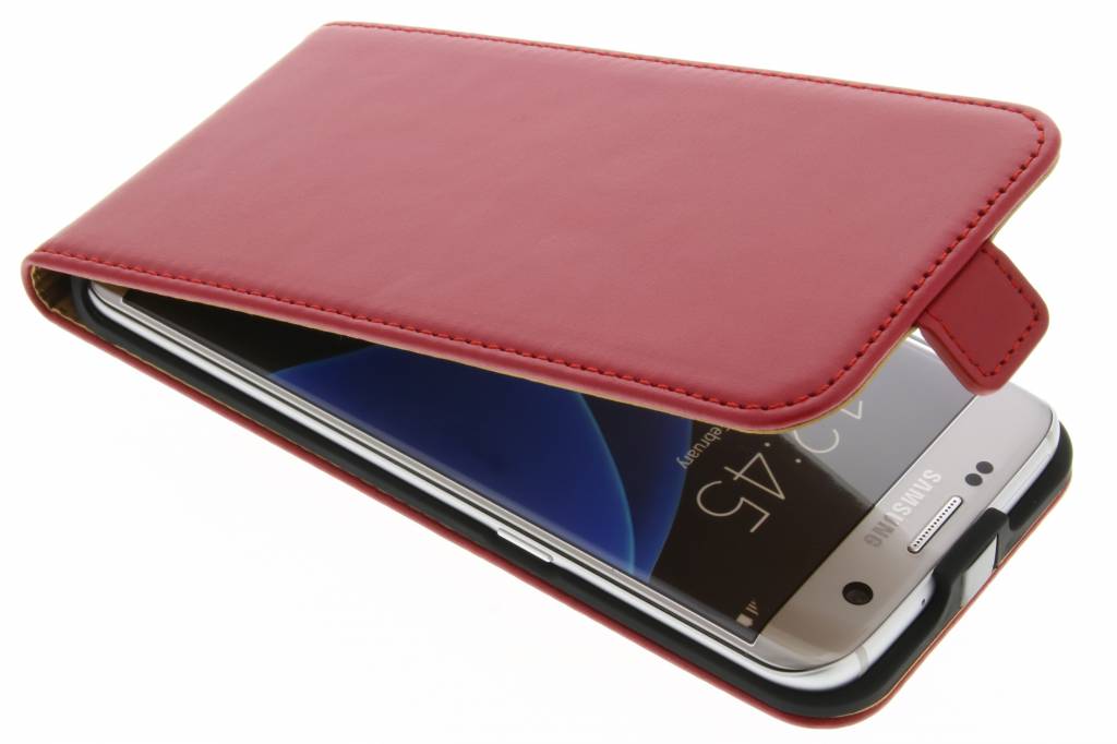 Image of Luxe lederen Flipcase voor de Samsung Galaxy S7 Edge - Rood