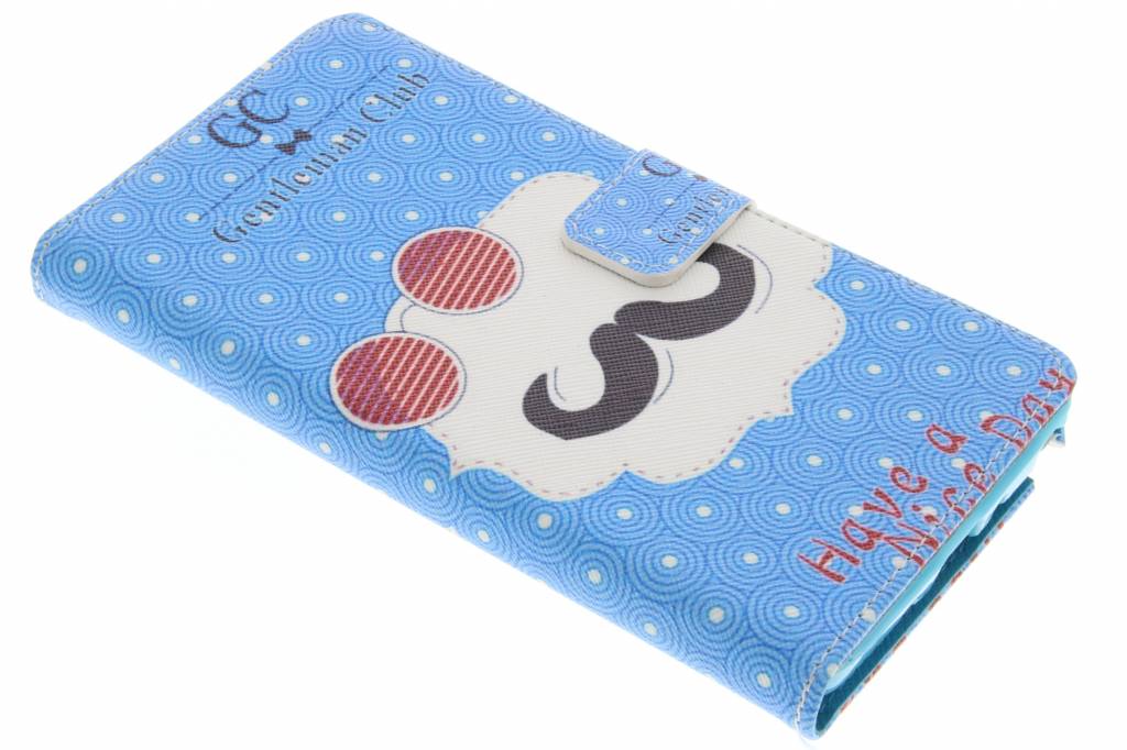 Image of Mustache design TPU booktype hoes voor de Samsung Galaxy Note 4