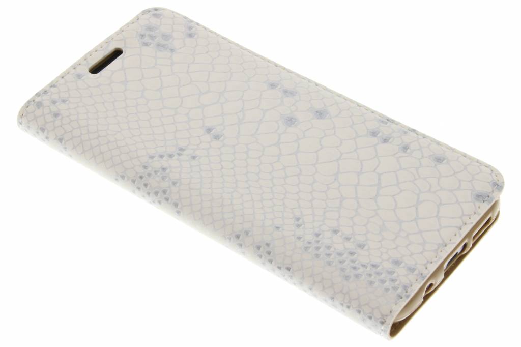 Image of Zilveren luxe slangen TPU booktype hoes voor de Samsung Galaxy S7 Edge