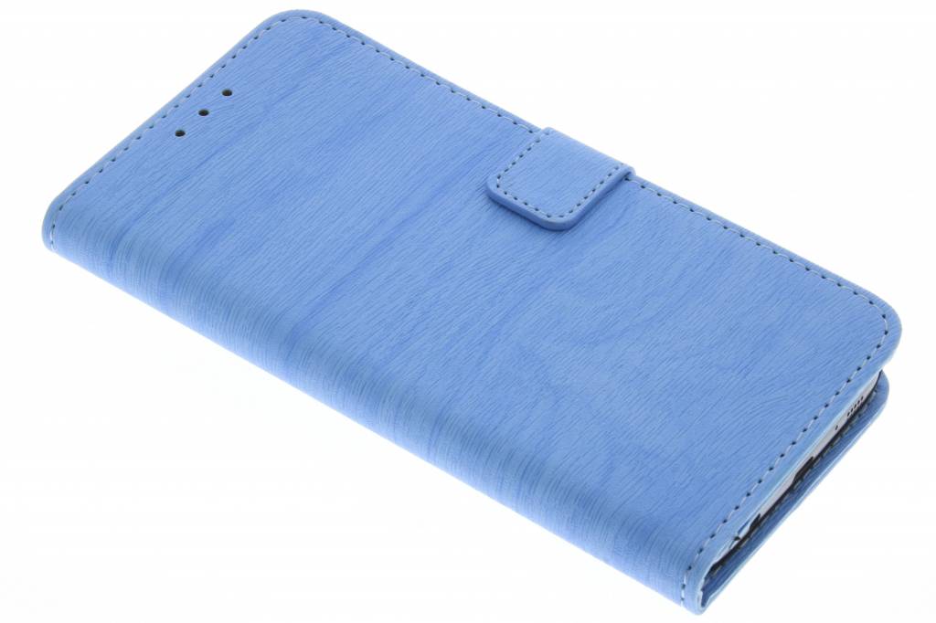 Image of Blauw luxe hout design booktype hoes voor de Samsung Galaxy S7 Edge