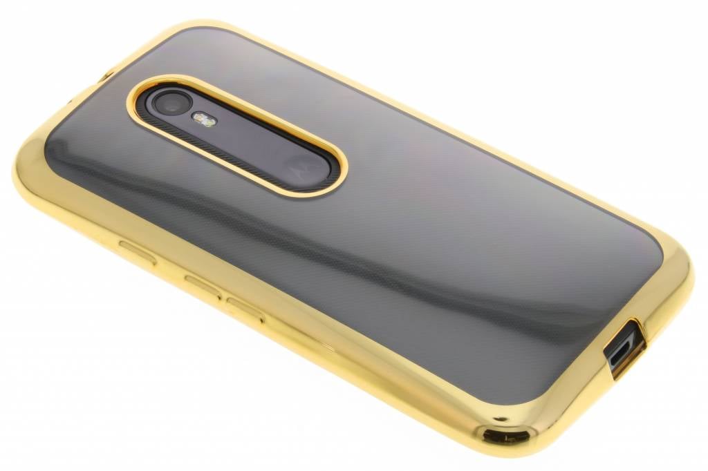 Image of Goud TPU hoesje met metallic rand voor de Motorola Moto G 3rd Gen 2015