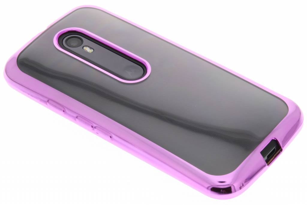 Image of Roze TPU hoesje met metallic rand voor de Motorola Moto G 3rd Gen 2015