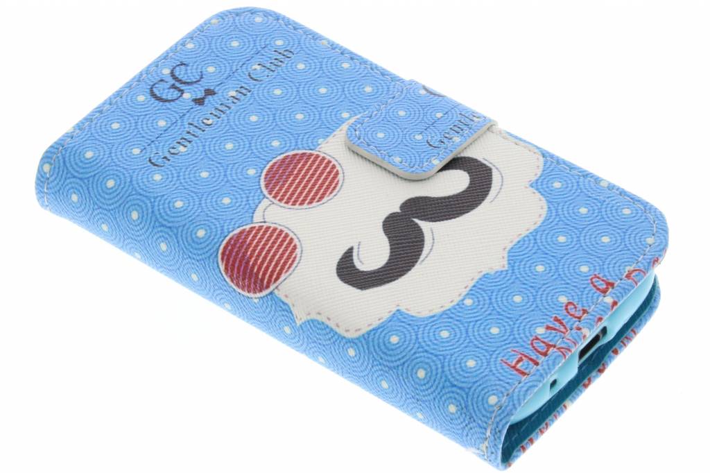 Image of Mustache design TPU booktype hoes voor de Samsung Galaxy Ace 2