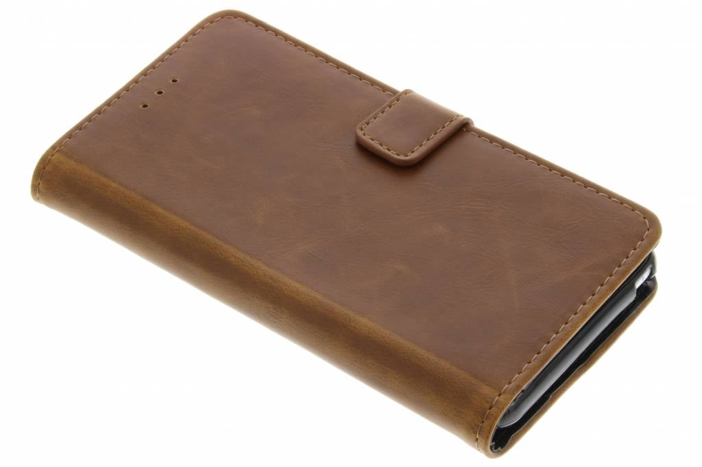 Image of Kastanjebruine luxe leder booktype hoes voor de Wiko Lenny 2