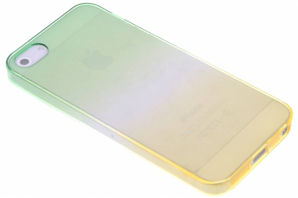 Image of Groen/geel tweekleurig transparant TPU siliconen hoesje voor de iPhone 5 / 5s / SE